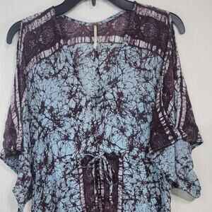 Free People Dress Womens Small Oversized Maxi Boho Cottage Core Peasant Fairy